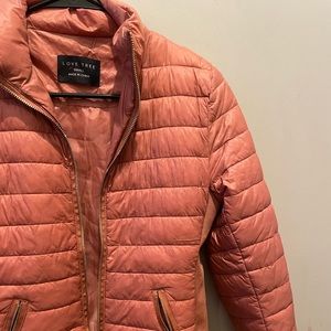 Pink Love Tree Puffer Jacket